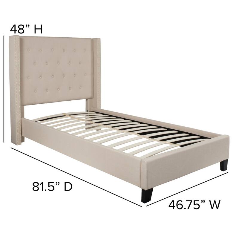 Tufted Upholstered Nailhead Trim Platform Bed