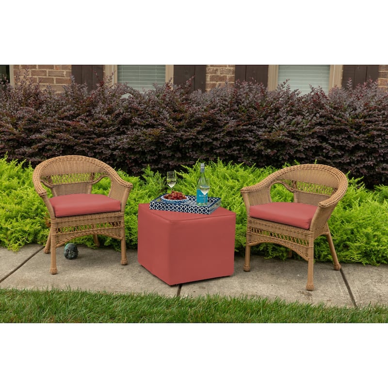 Sunbrella® Solid Fabric 1-Piece Indoor/Outdoor Wicker Seat Pad, 18"W x 18"L, Canvas Navy