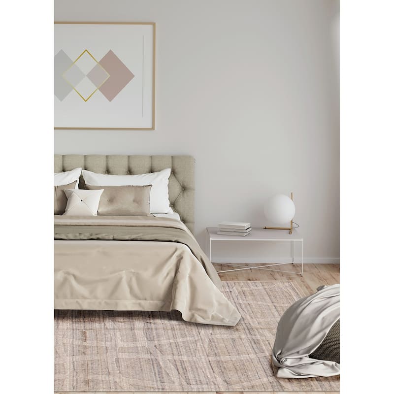ECARPETGALLERY Hand Loomed Kashkuli Gabbeh Light Grey Wool Rug - 5'7 x 7'9