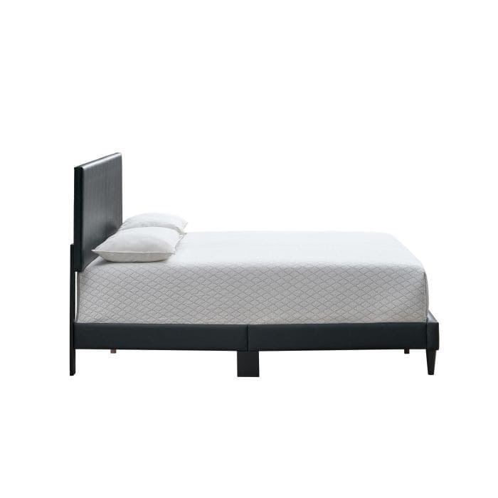 Faux Leather Upholstered Bed Frame Platform Bed w/Adjustable Headboard, Wood Slats Support, No Box Spring Needed, Easy Assembly