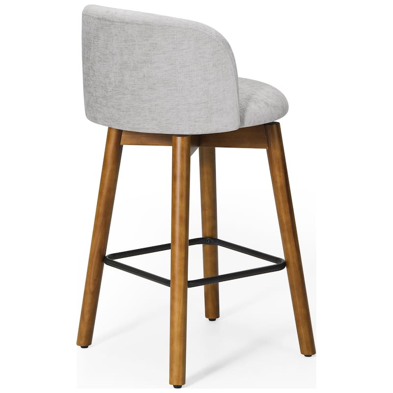 Stansberry 26 Inch Chenille Upholstered Swivel Counter Stool