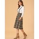 preview thumbnail 2 of 21, Women Vintage Plaid A-Line Overall Suspender Midi Skirt