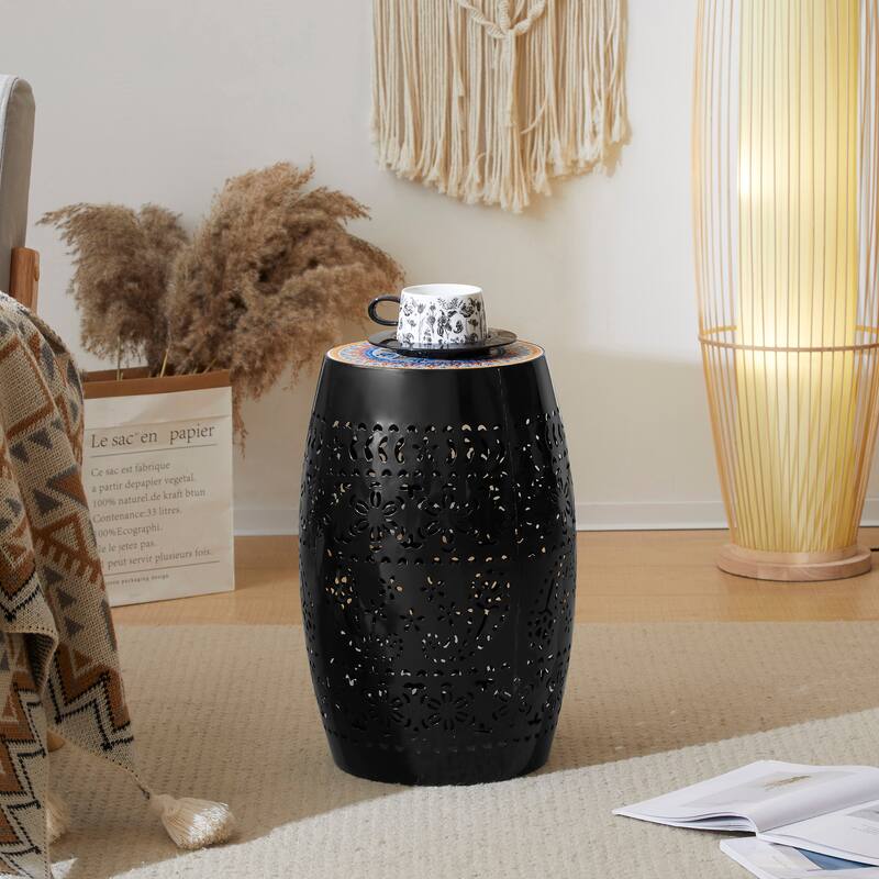Midnight Black Compact Side Table (12-Inch)‌
