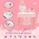 preview thumbnail 9 of 18, Gymax Kid Vanity Set Makeup Table Stool with Drawer Shelf Wood Leg