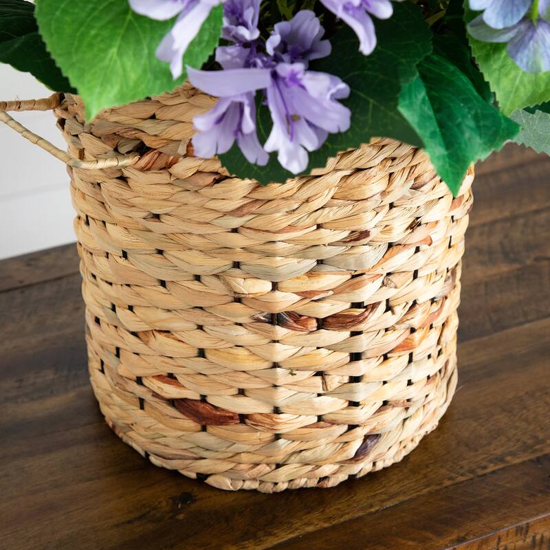 Mixed Flower and Hydrangea Artificial Arrangement in Weave Basket - 31" - Multicolor
