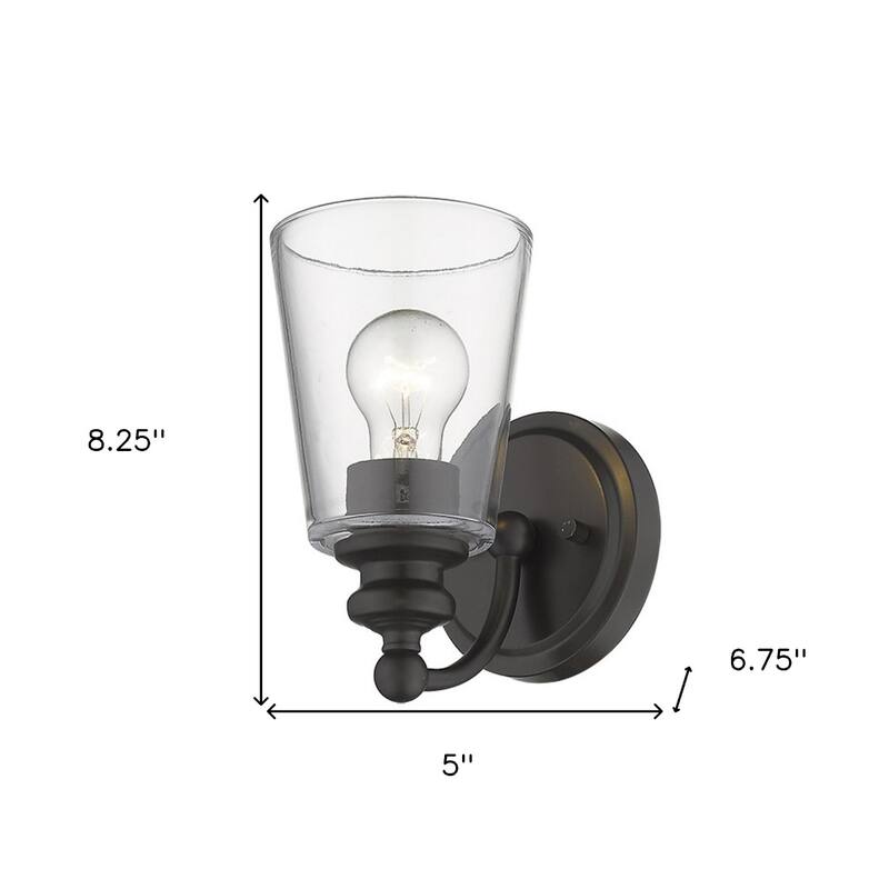 Modern Clear Glass Shade Wall Sconce with Swing Arm for Home Lighting