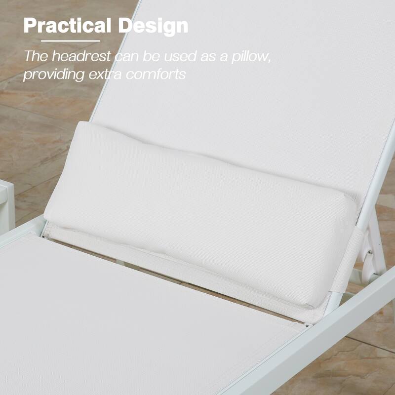 Outdoor Chaise Lounge Adjustable Patio Reclining Lounger Chair