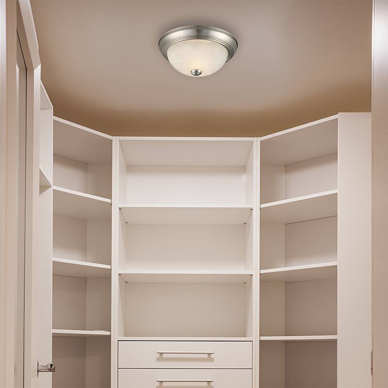 Design House Traditional 2-Light Indoor Dimmable Ceiling Light - Satin Nickel - Satin Nickel
