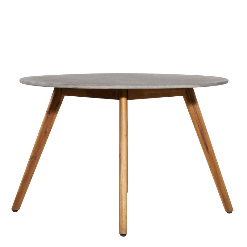 Gray Concrete Resin Modern Outdoor Dining and Accent Table Collection