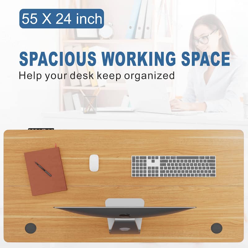 Futzca Height Adjustable Electric Standing Desk Sit Stand Computer Stand up Desk with Splice Board