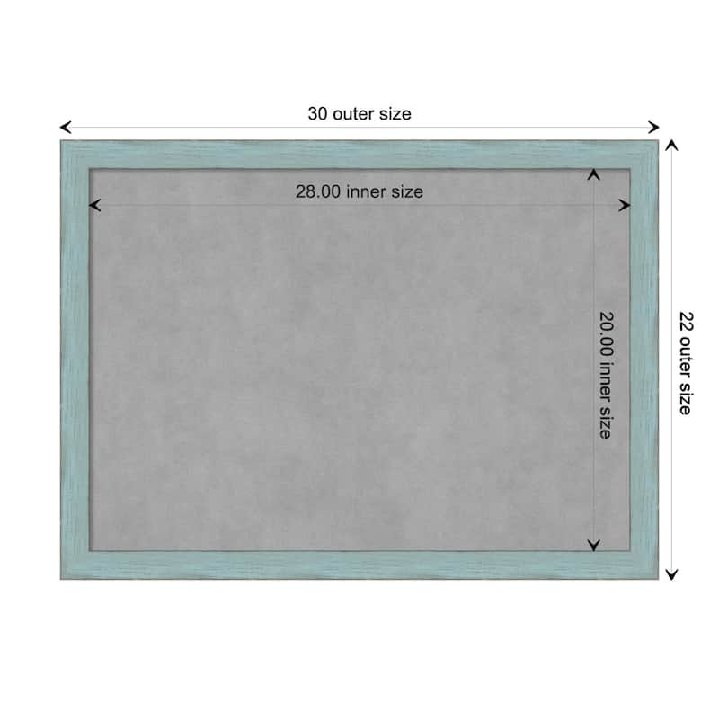 Framed Magnetic Board, Sky Blue Rustic - Board Size 28x20