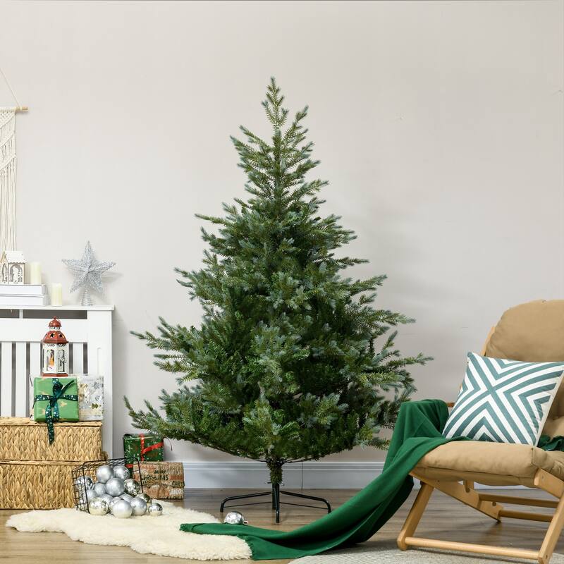 Realistic 6FT Unlit Christmas Tree with Easy Assembly and Sturdy Metal Stand