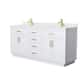 Option White / Giotto Quartz Top / Brushed Gold Hardware