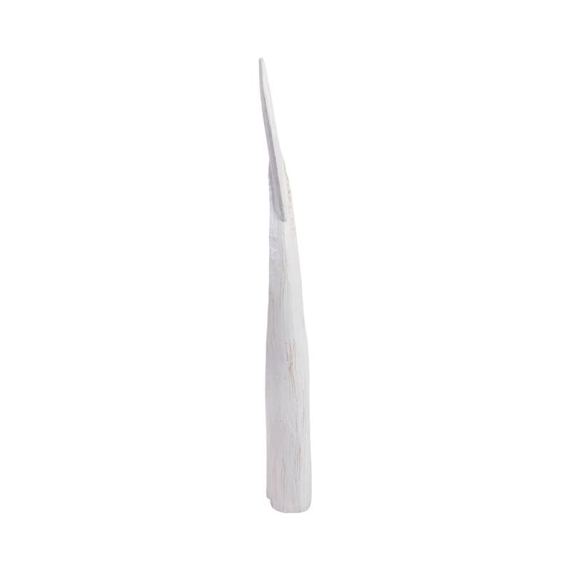 Artistic Wood Whale Tail Figurine Sculpture Home Decor - White