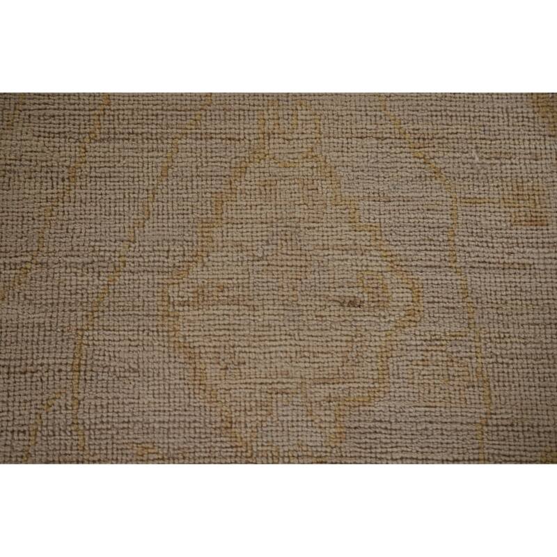 Vegetable Dye Oushak Turkish Area Rug Handmade Floral Wool Carpet - 8'8"x 11'9"