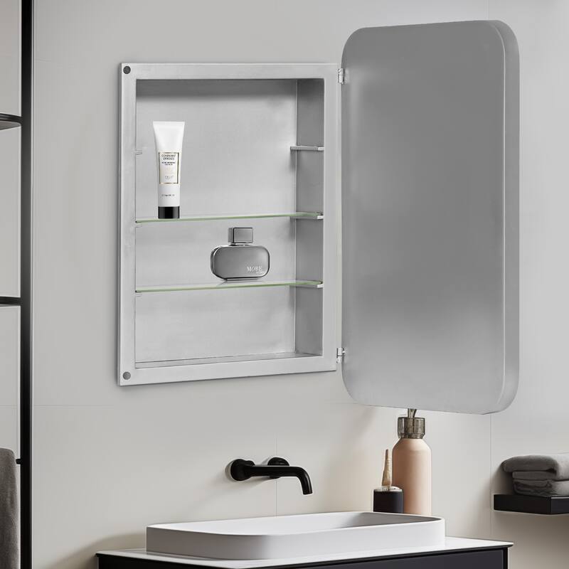 24"H x 16"W Recessed or Surface Mount Framed Medicine Cabinet