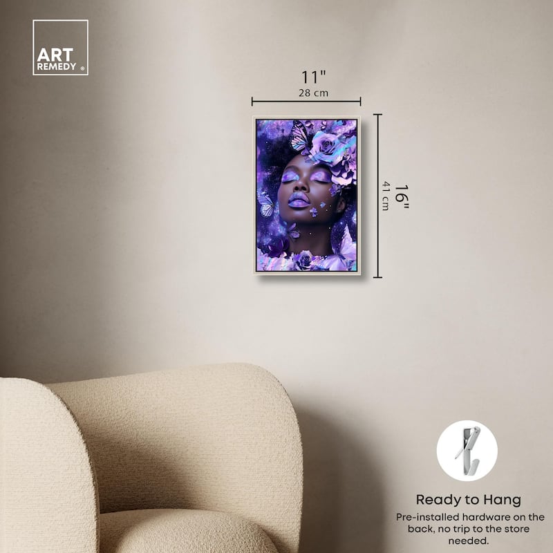 A Glistening Neon Woman Canvas by Art Remedy