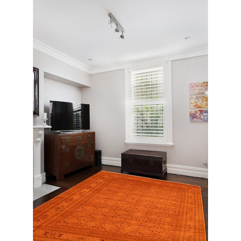 ECARPETGALLERY Hand-knotted Vibrance Orange Wool Rug - 9'0 x 12'4