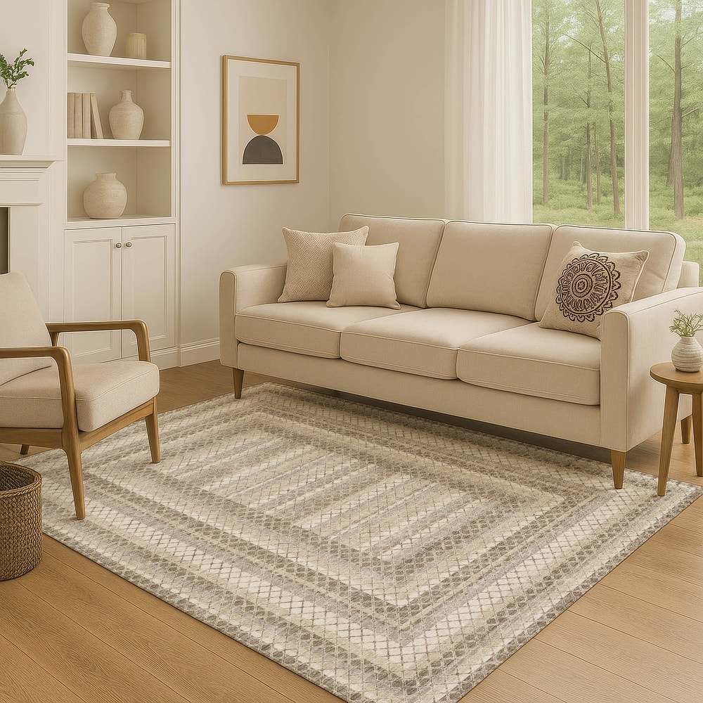 Premium Washable Super Soft Modern Borders Mayfield Rug