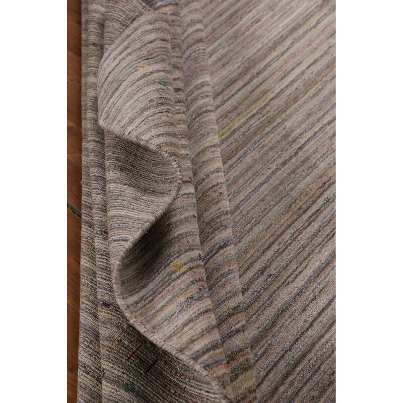 Earth Tone Gabbeh Square Area Rug Hand-Knotted Wool Carpet - 8'2" X 7'11"