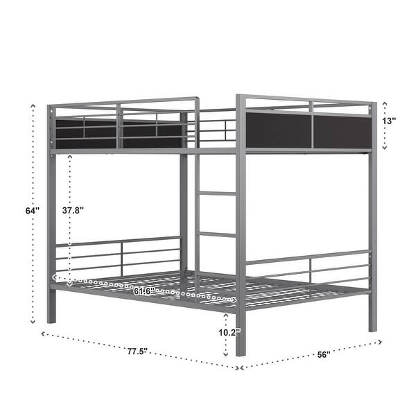 Jakob Contemporary Grey and Black Metal Bunk Bed by iNSPIRE Q Junior
