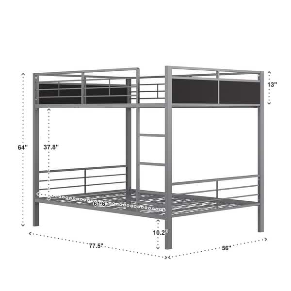Jakob Contemporary Grey and Black Metal Bunk Bed by iNSPIRE Q Junior ...