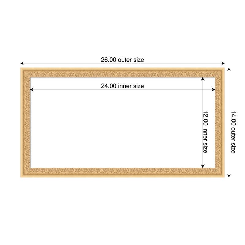 Bethany Framed Dry Erase Magnetic Board - 26 x 14 in - Bethany Gold