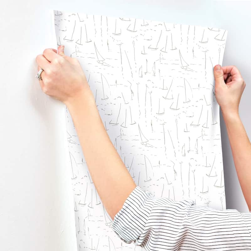 York Wallcoverings Vermillion Coast Silver Wallpaper