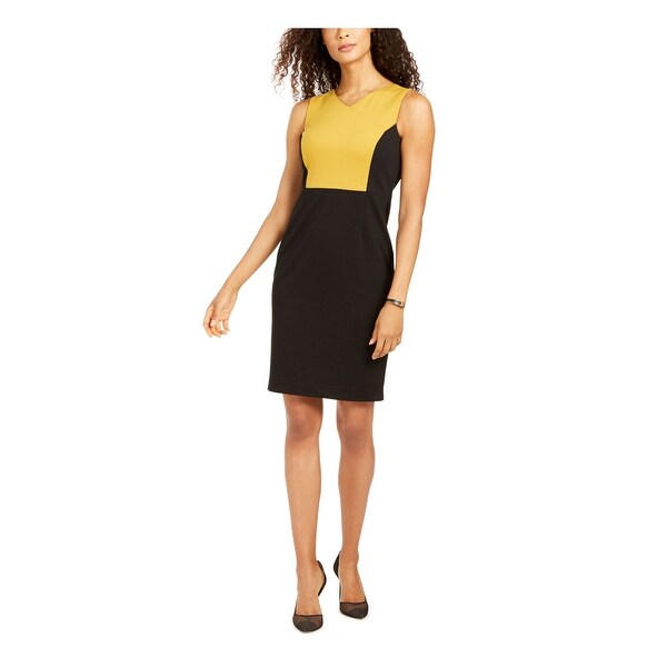 kasper black sheath dress