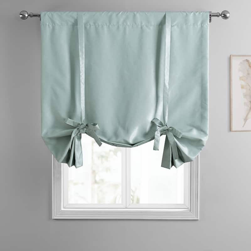 Exclusive Fabrics Vintage Textured Faux Dupioni Silk Tie-Up Window Shade (1 Panel)
