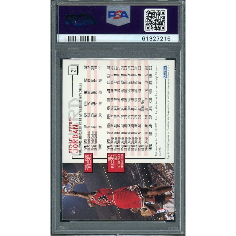 Michael Jordan 1995 Hoops Basketball Card #21 Graded PSA 8 - 8'6" x 11'6"