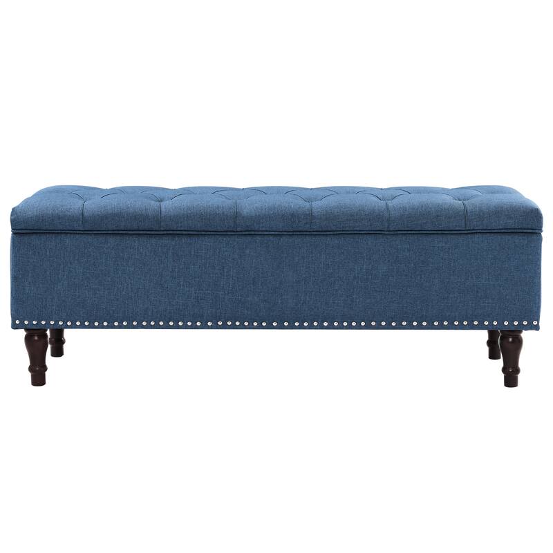 Tufted Upholstered Storage Bench Ottoman with Hidden Storage for Bedroom, or Living Room