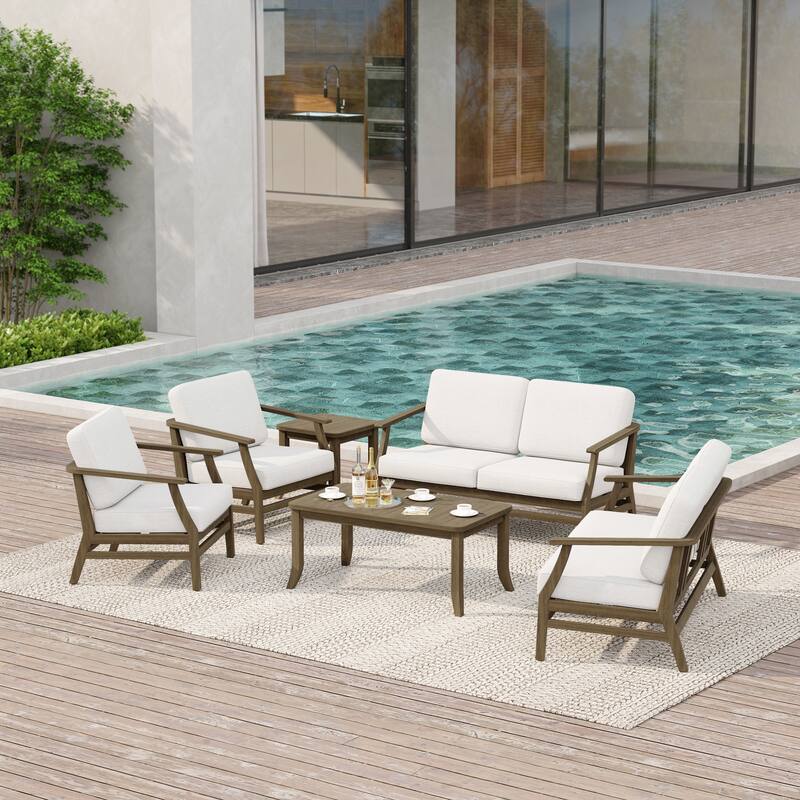 Large Outdoor Conversation Set with Patio Chairs, Loveseat, Tables