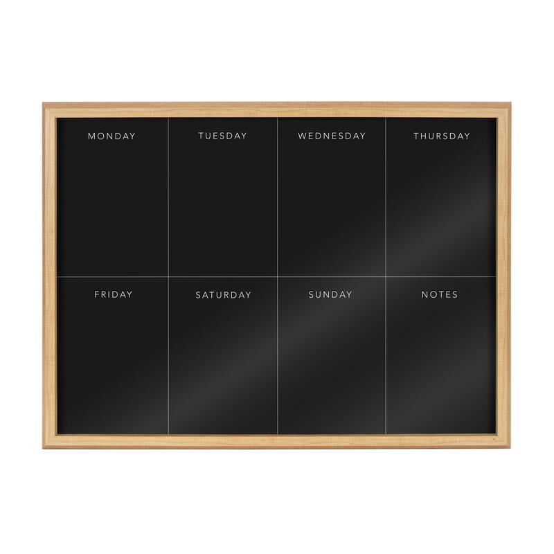Kate and Laurel Blake This Week Black Framed Printed Glass by The Creative Bunch Studio - 18x24
