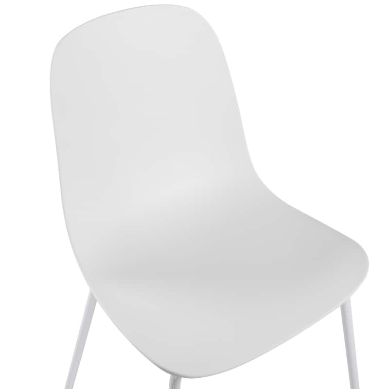 Modern Plastic Dining Chairs Industrial Side Chairs with Metal Legs Set of 2