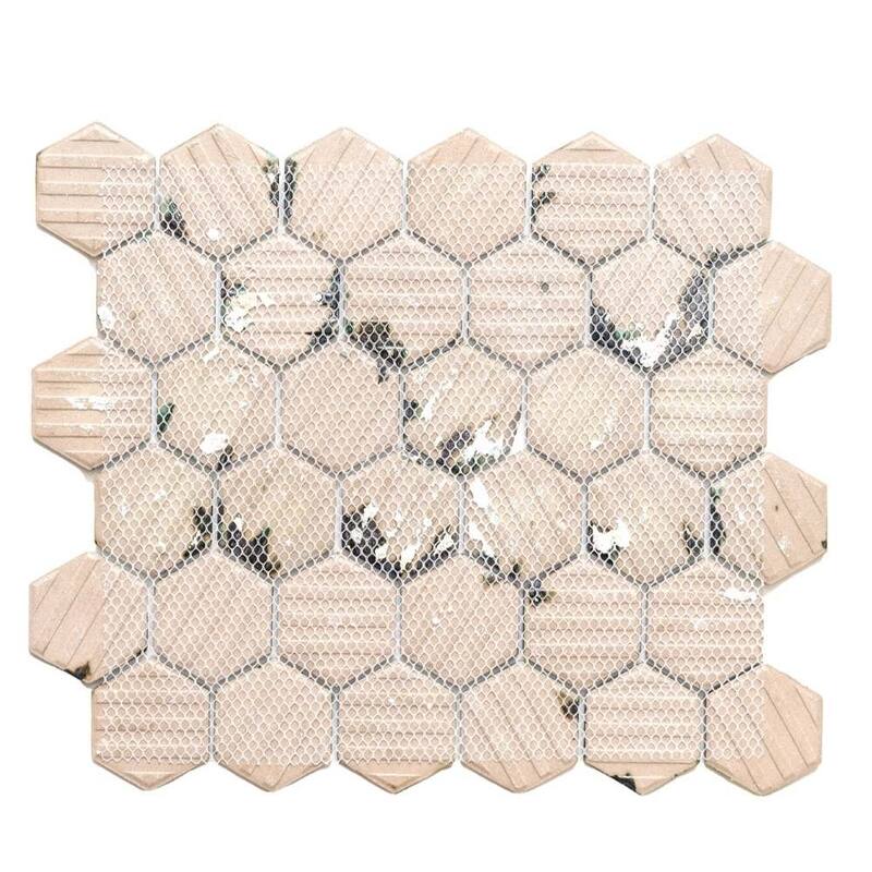 Agate 2x2 Glossy Porcelain Hexagon Mosaic Tile - Wall & Backsplash