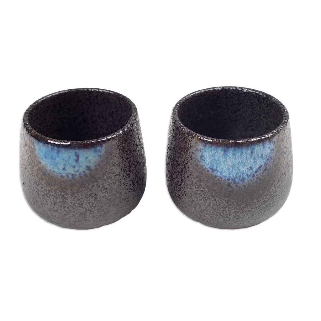 Novica Handmade Bohemian Satisfaction Ceramic Cups (Pair)