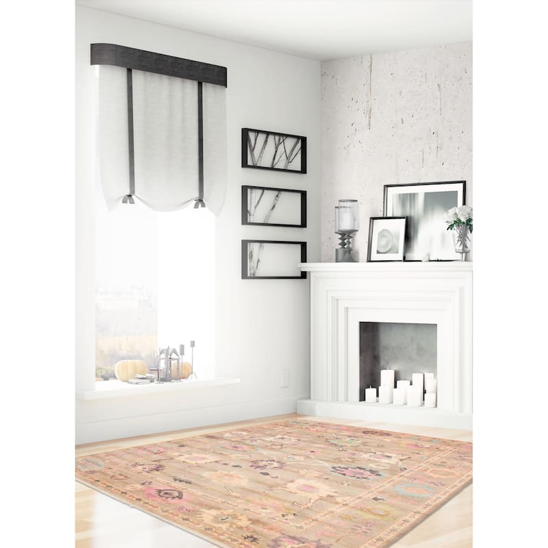 ECARPETGALLERY Hand-knotted Modern Oushak Taupe Wool Rug - 8'11 x 12'1