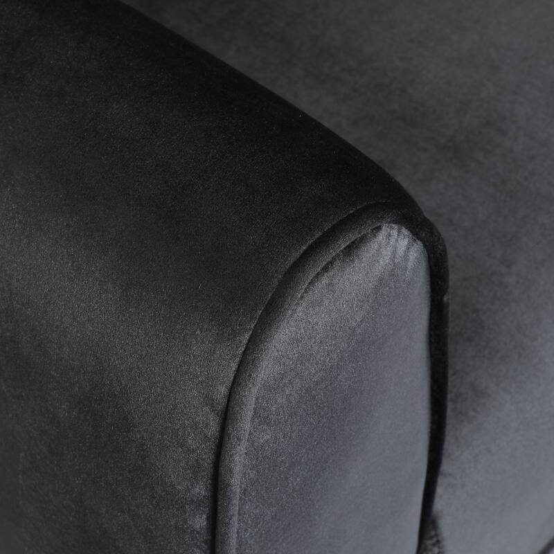 Modern Velvet 3-Seater Sofa with Roud Arms