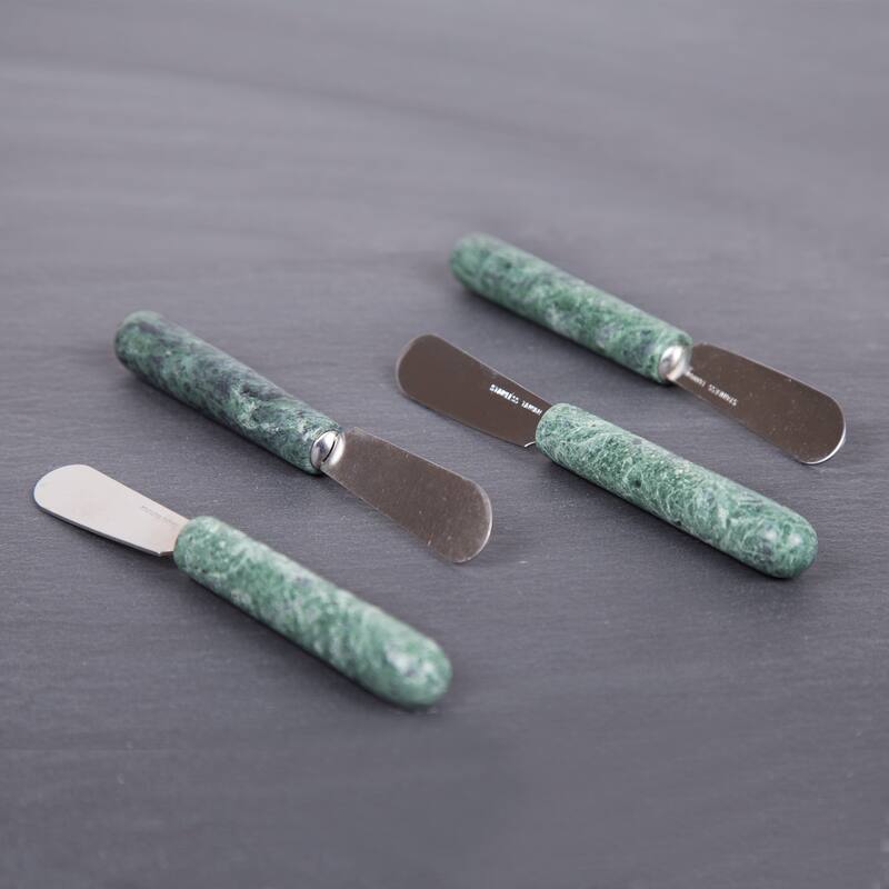 Creative Home Green Marble Set of 4 Cheese Butter Spreaders