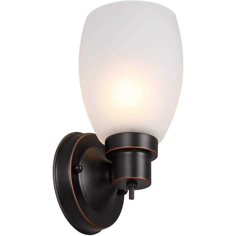Indoor wall sconce with switch industrial glass
