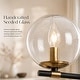 preview thumbnail 6 of 9, Modern Industrial 5-Light Matte Black/Gold Chandelier Globe Glass Shades Pendant Light Fixture for Dining Room - 22" D x 14" H