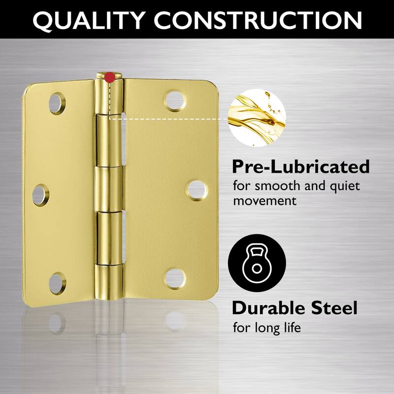 Design House 180672 3-1/2" x 3-1/2" Butt 1/4" Radius Corner Surface