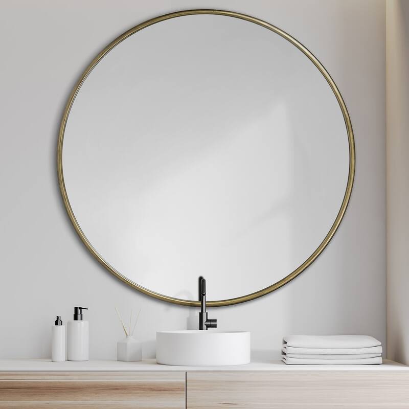 Piper Metal Frame Large Round Mirror