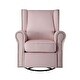 preview thumbnail 2 of 6, Rolled Arms Pink Swivel Chair - Luxurious Comfort with Nailhead Detailing