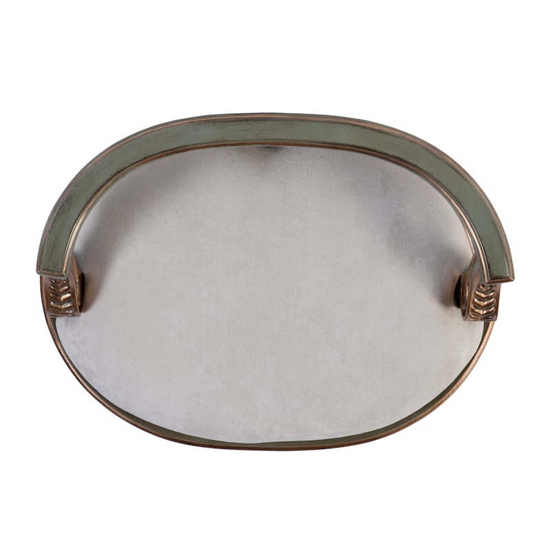 Hathaway 22.5 in. W Oval Upholstered and Wood Traditional Vanity Seat