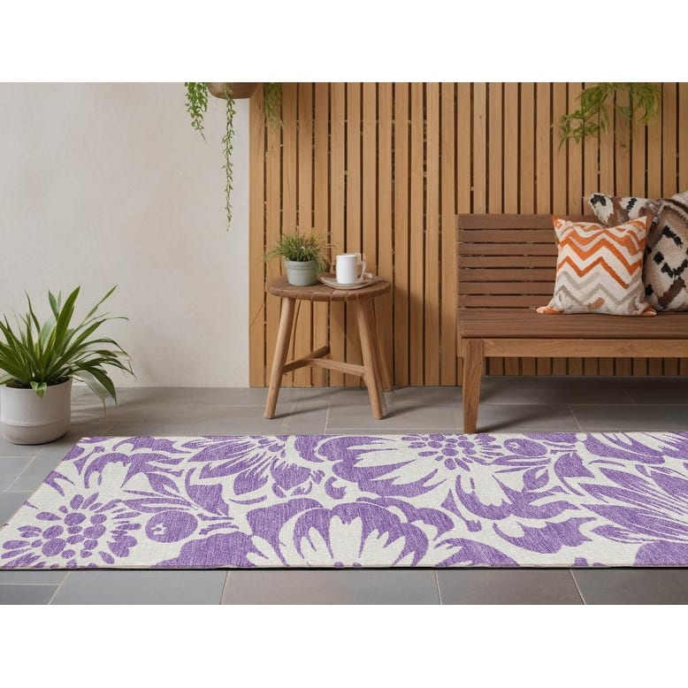 Sasi Garden-Inspired Weather Resistant Versatile Elegance Runner Outdoor Rug