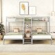 preview thumbnail 14 of 24, Twin Metal Bunk Bed, Triple Bunk Bed Frame w/ Storage Shelves Staircase Silver - Twin