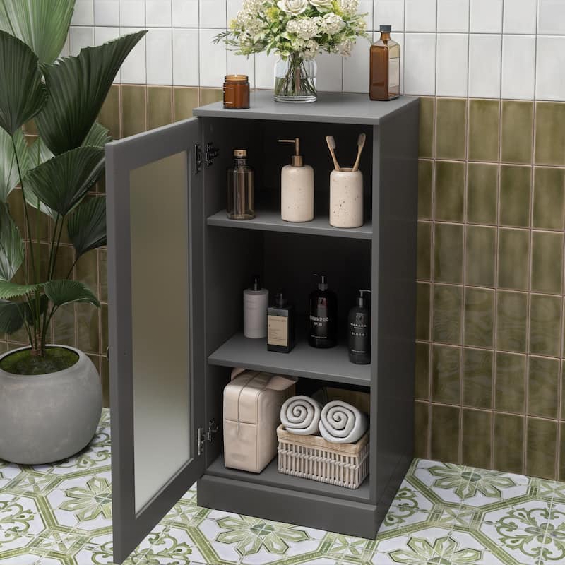 100% Solid Wood 16.5" Bathroom Cabinet with Optional Doors by Palace Imports
