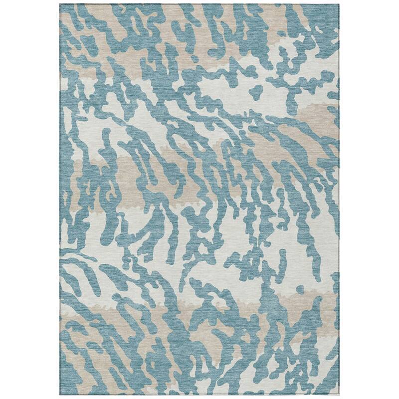 Machine Washable Indoor/ Outdoor Chantille Animal Print Abstract Rug